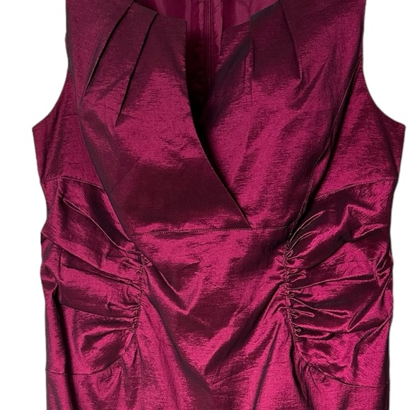 043. Anthropologie Adrianna Papell 16 Taffeta Plum Mother of the Bride Gown - Picture 5 of 10